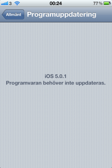 Så här står det under Programuppdatering nu!