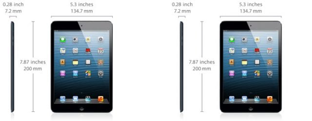 iPad mini storlekar